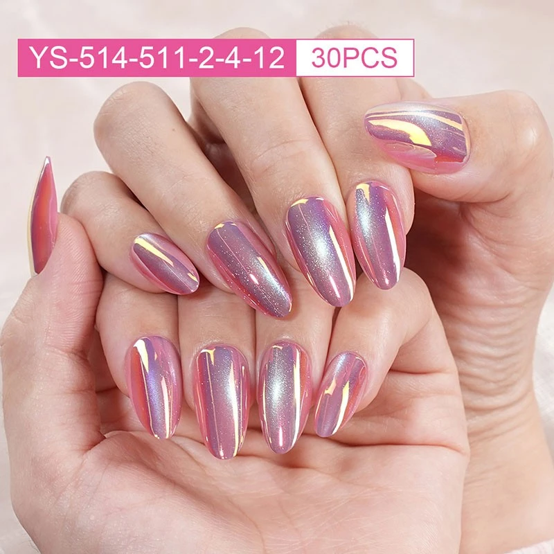 30PCS Electroplate Cat Eye Almond Fake Nails suppliers