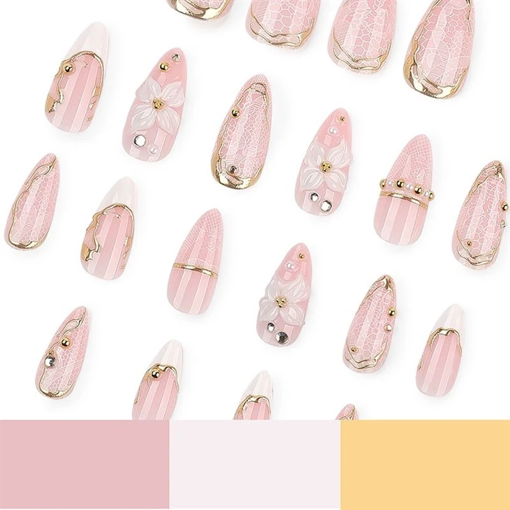 3D Gilded Floral Press On Nails best