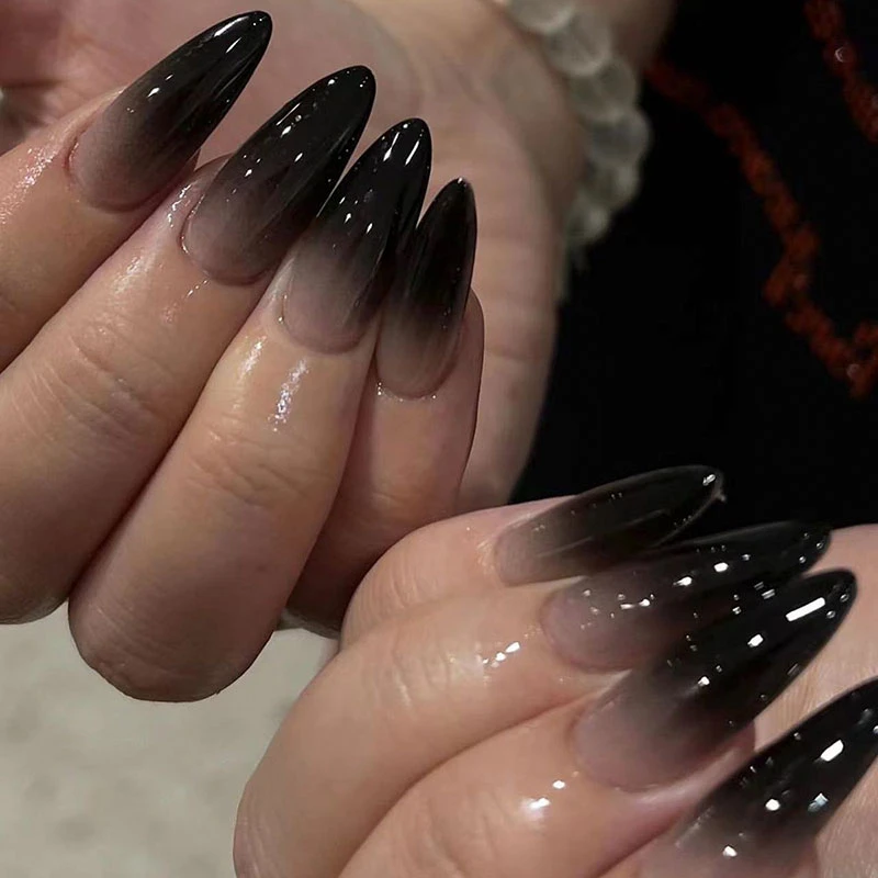 Black French Ombre Press On Nails