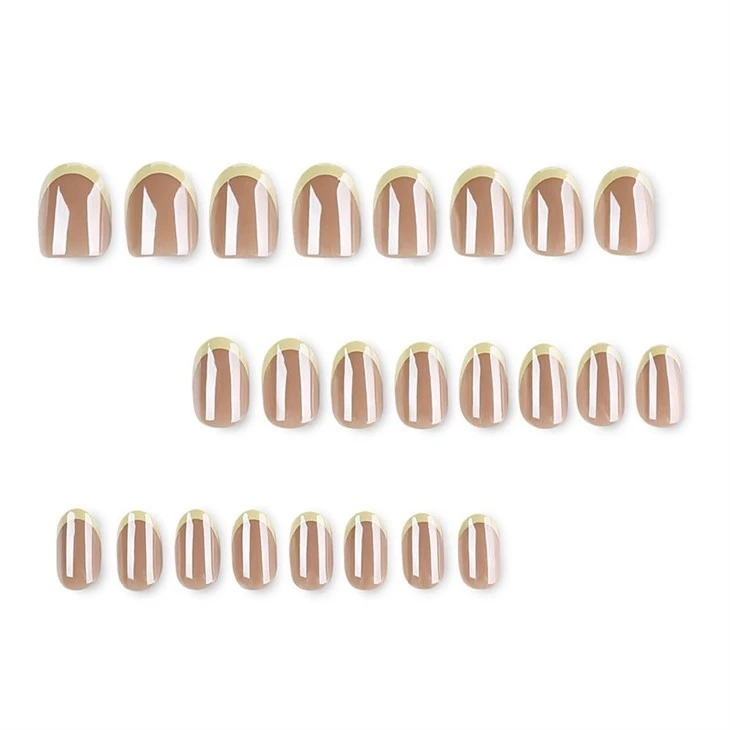 Chrome Nude French Tip Fake Nails suppliers