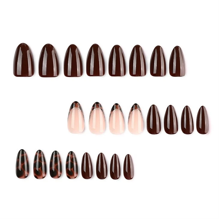 Leopard French Press On Nails suppliers