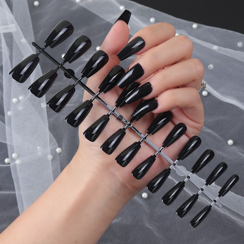 Medium Coffin Solid Color Press On Nails