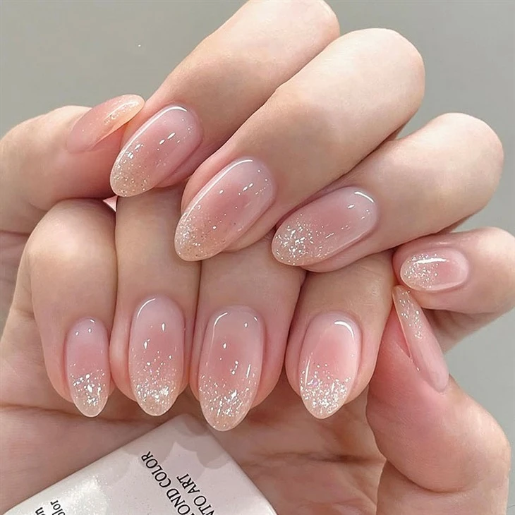 Pink Glitter Ombre Press On Nails