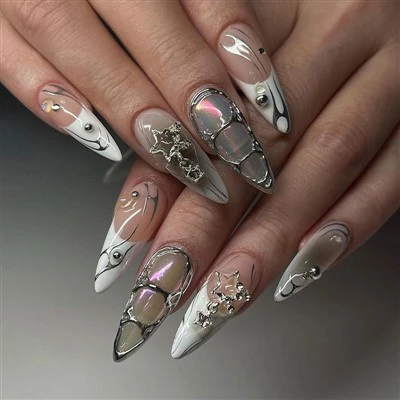 Chic Gradient Diamond Press On Nails