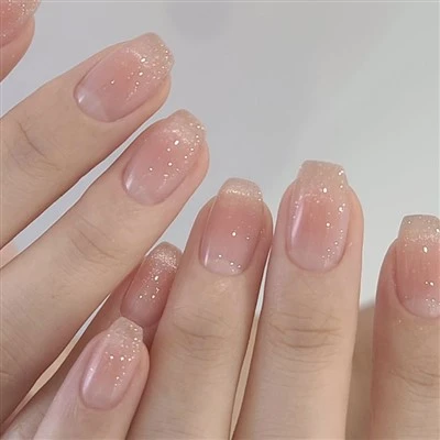 French Blush Gradient Cat Eye Press On Nails