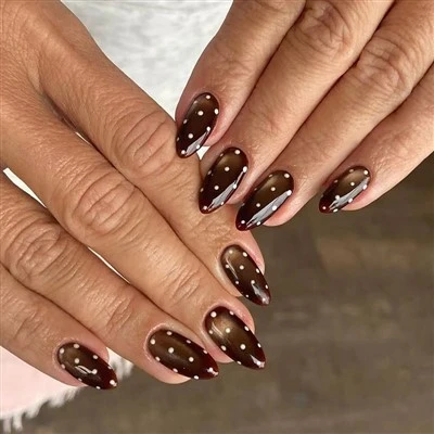 Luxury Black Gold Cat Eye Press On Nails