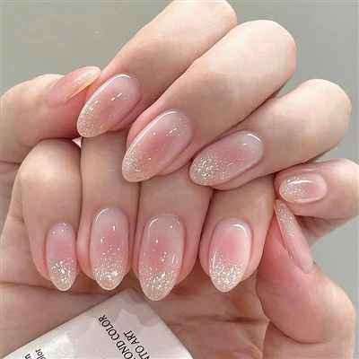 Pink Glitter Ombre Press On Nails