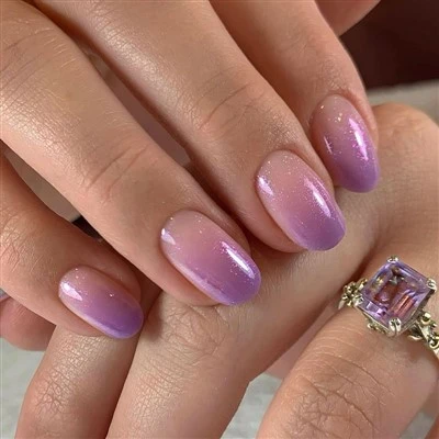 Purple French Ombre Press On Nails