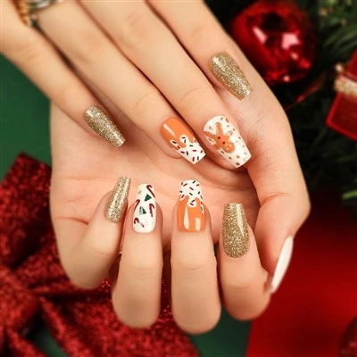Reindeer Christmas Press On Nails