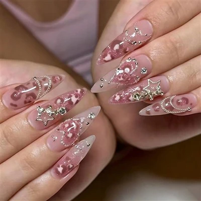 Rose Gold Leopard Luxe Press On Nails
