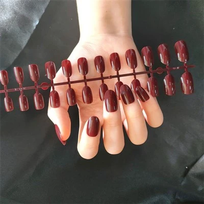 Short Round Solid Color Press On Nails
