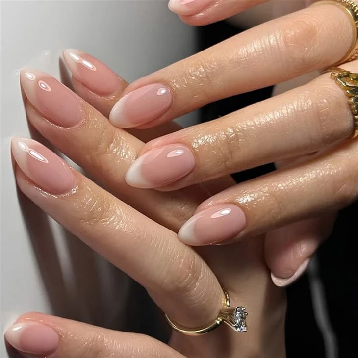 White French Tips Press On Nails