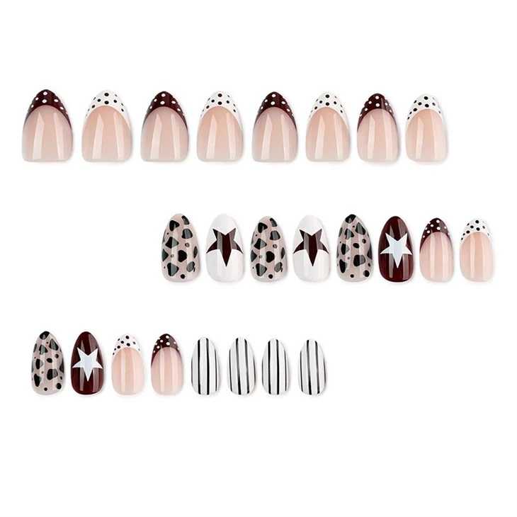 Y2K Star Cow Print Press On Nails suppliers